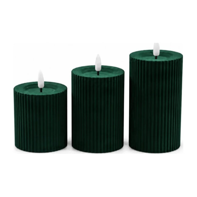 Velvet Flocked LED Pillar Candle