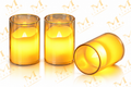 Wavy Edge LED Votive Candles in Clear Cups (Pack of 12)