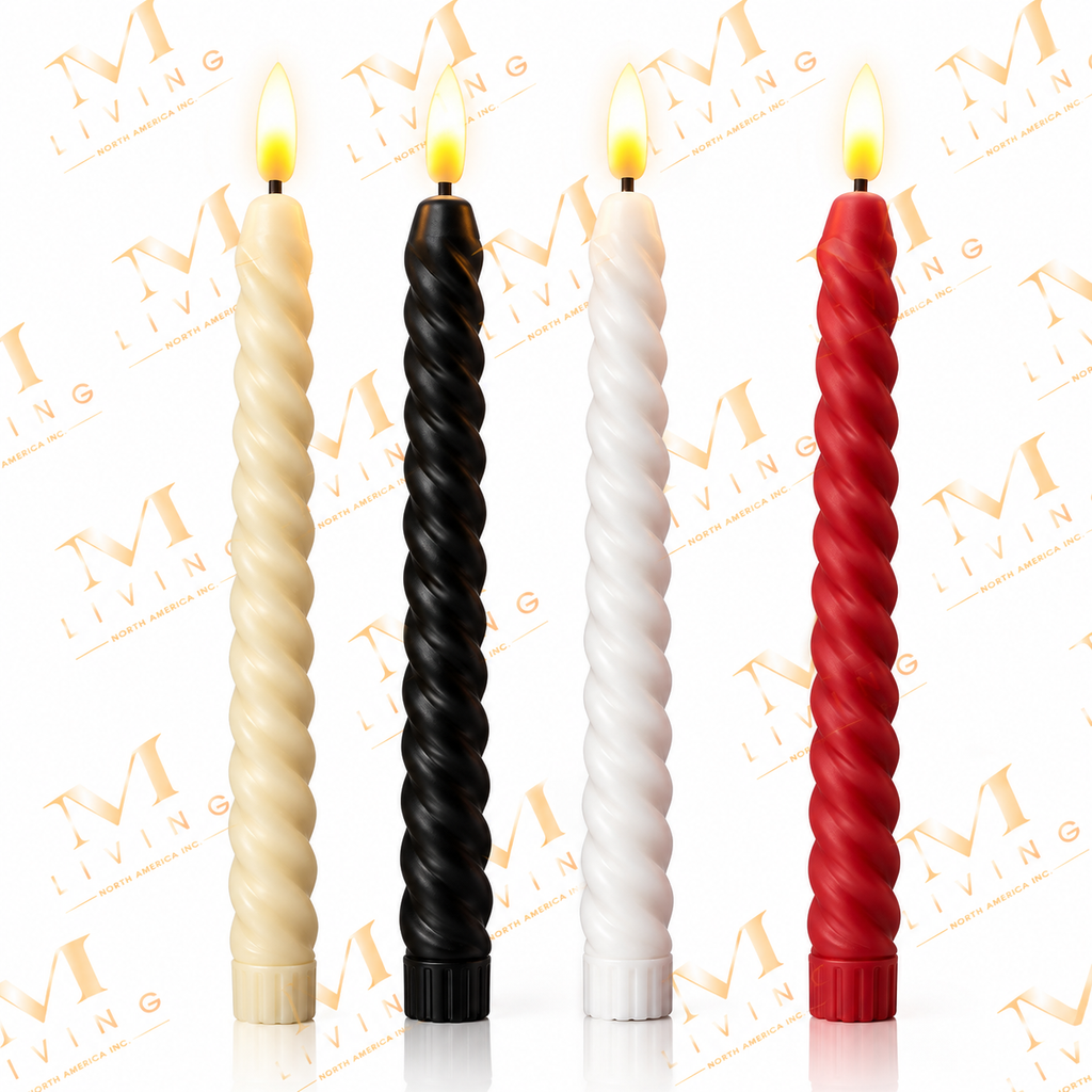 LED Spiral Taper Candles, 26 cm (Box of 6)
