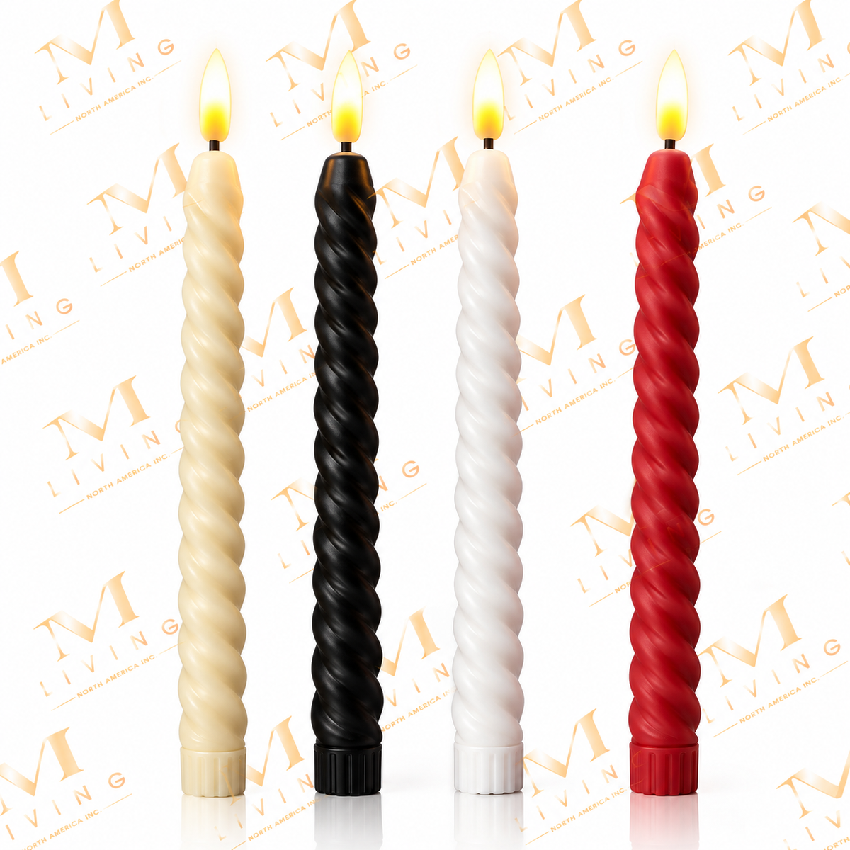 LED Spiral Taper Candles, 26 cm (Box of 6)
