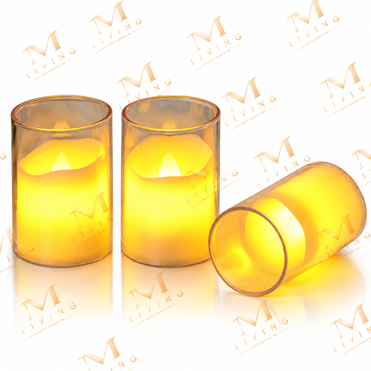 Wavy Edge LED Pillar Candles, Set of 5